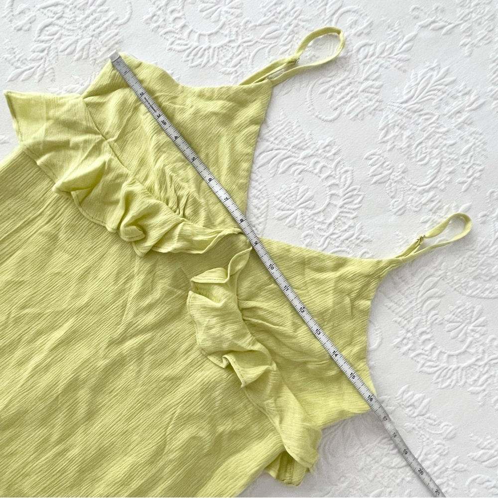 NWOT Lulus Island Time Lime Green Ruffled Midi Dress Small - Picture 6 of 7